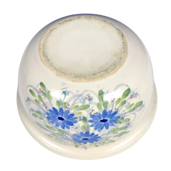 East Texas Pottery Blue Floral Spongeware 11" Mixing Serving Bowl-Excellent! - Picture 5 of 5